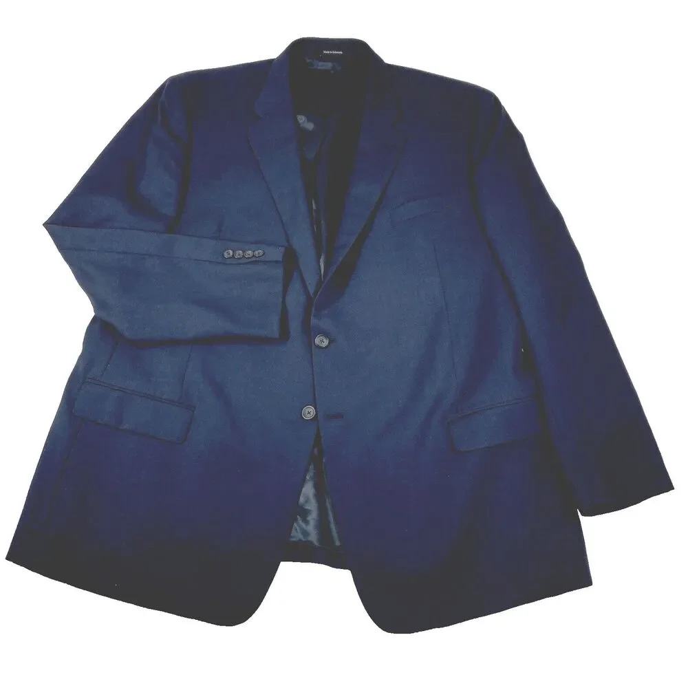 Pronto Uomo Platinum Blazer Wool Navy Blue 48 50 L Executive Fit 2 Vent Preppy